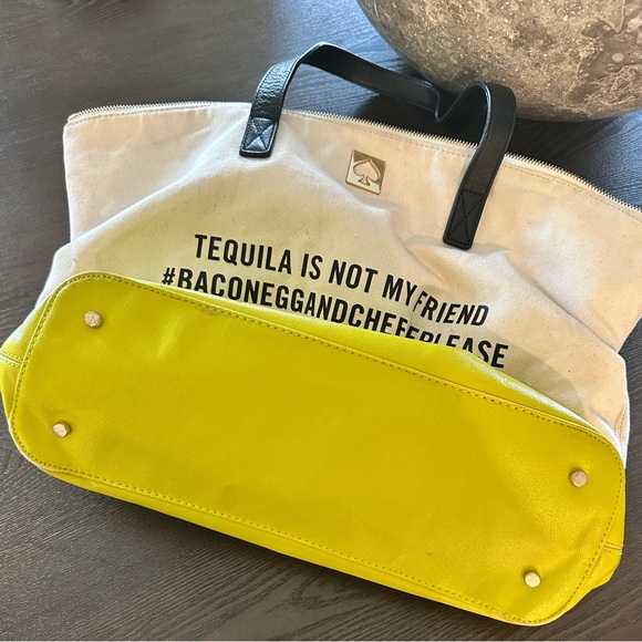 Kate Spade Large Tote Tequila Is Not My Friend 'Bacon Egg and Cheese Please' - Picture 8 of 9